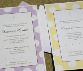 First Communion, Baptism, Shower Invitations and More Set of 20 Printed Invites with Envelopes